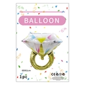 Golden diamond ring foil balloon 68x61cm for wedding and engagement party decoration - Gold with Multicolor Zircon / 1 Piece