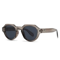 Retro-Sonnenbrille in Transparentgrau mit silbernen Metallkreuz-Verzierungen - C5 Grauer Rahmen Schwarzgrau