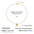 Détail du collier pendentif cœur plaqué or 18K avec dimensions et spécifications du matériau - Collier Pendentif Coeur (YYN023097)