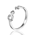 Minimalist silver adjustable ring featuring male and female gender symbols - Gender Symbol-Silver