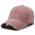 Gorra de béisbol vintage de algodón lavado en rosa con costuras blancas en contraste - Rosa