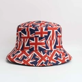 Klassischer Fischerhut mit UK-Flaggen-Aufdruck in Rot-Weiß-Blau, Sommer-Sonnenhut - Einheitsgröße / Canvas Union Jack