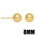 Klassieke 8mm gouden bolletjes oorbellen voor dames met gladde metalen afwerking op witte achtergrond - 8mm