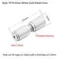 White gold screw clasp connector for pearl jewelry DIY, 15mm length and 5mm diameter - YP79-5mm / White Gold