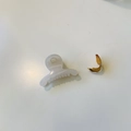 Pinza per capelli a farfalla bianco traslucido per acconciature femminili e stile quotidiano - Bianco Gelatina