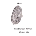 Detalle de anillo espiral de 36mm con diámetro interior de 17,4mm y peso de 5,5g - Color Acero