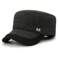 Berretto invernale da uomo in misto lana grigio scuro con visiera nera e stemma M Sport - Regolabile / Nero con Logo M