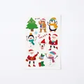 Christmas temporary tattoos featuring Santa, snowman, and candy cane icons on white background - WY-098 Cartoon Set