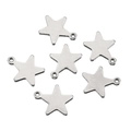 Set di sei ciondoli a stella in acciaio inossidabile argento per creazione gioielli fai da te - Stella