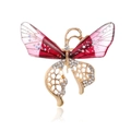 Detail van elegante gouden vlinderbroche met rode vleugels en kristallen accenten - Rozerood Gradiënt (AL1193-C)