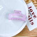 Pink translucent matte square hair claw clip for thick hair in a Korean minimalist style - Jelly Purple