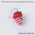 Artificial white strawberry pendant with red syrup drizzle and green leaf detail - White Jam - Red Strawberry (No Hook)