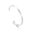 Bracciale rigido minimalista a C da 6mm in acciaio inossidabile spazzolato per uomo - Color Acciaio (KB169668-NT)