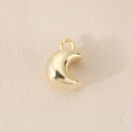 Detail of a 14K gold plated crescent moon pendant with smooth metallic finish for DIY jewelry - Moon Gold (18K Gold Plated)