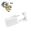 Disposable ear piercing kit with 6mm butterfly stud earring featuring yellow zircon - Silver - Yellow Rhinestone