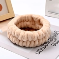 Fascia beige in morbido pile di corallo con trama elastica in peluche per il viso - Fascia Beige (108#)