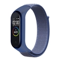 Dark blue nylon loop sports strap for Xiaomi smart band with black screen display - Azure Blue