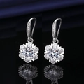 Snowflake S925 sterling silver stud earrings with sparkling cubic zirconia stones - Starry Sky Snowflake Earrings Led-83