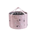 Pink portable folding wash basin with geometric patterns and durable double handles - Medium / Pink Triangle