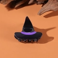 Molletta per capelli di Halloween a forma di cappello da strega nero con nastro viola - 5.3cm / Cappello da strega