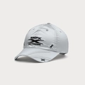 Silver reflective baseball cap with black SMFK EXTREME embroidery on the front - Adjustable / Space Silver (Style 2)