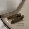 Detail of two dark grey hair clips on a ceramic tray for minimalist styling - Square Duckbill Clip / 1 Piece / Gray