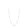 S925 sterling silver clavicle necklace featuring seven sparkling starburst pendants - 925 Silver / S925 Sterling Silver (Silver)