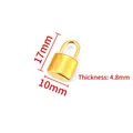 Polished gold heart padlock pendant for DIY jewelry making, 17mm x 10mm size - Polished Lock Pendant 10x17mm / 18K Gold