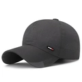 Dark grey quick-dry sports baseball cap with breathable laser-perforated mesh and logo - Adjustable / Dark Gray
