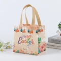 Reusable non-woven Easter gift bag featuring a bunny and Happy Easter rainbow print - Style D02