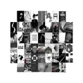 50-teiliges Wandcollage-Set in Schwarz-Weiß mit Vintage- und modernen Postern für Deko - Schwarz