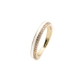 Verstellbarer Goldring mit weißem Emaille-Finish und schimmerndem Zirkon-Besatz - Weiß