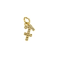 18k gold plated Sagittarius zodiac pendant with zircon micro-pave on white background - Sagittarius