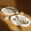 Minimalist white plaster jewelry display set with cloud trays and petal décor - Display Set 4 (4 PCS)
