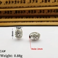 Vintage Tibetan silver 6x8mm oval spacer bead with 2mm hole for DIY jewelry making - 14# (8mm x 6mm, Hole 2mm)