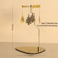 Drehbarer goldener Kerzenhalter aus Metall mit Weihnachtsbaumanhänger, Höhe 18,5 cm, Typ T - Weihnachtsbaum / Gold