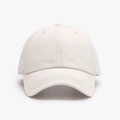 Classic cream cotton twill baseball cap with curved brim and adjustable strap - Adjustable / Beige