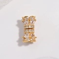 Macro detail of gold-plated S925 silver clasp with cubic zirconia for DIY necklaces - Type B: Gold White Zirconia Trumpet/Crown Shape Screw Clasp