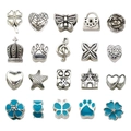 20pcs DIY charm bead set featuring silver metal patterns and blue enamel theme - 20Pcs Blue Series Alloy Beads