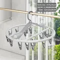 Nordic grey 20-clip round drying rack for socks and baby clothes with windproof hook - Standard Foldable Round 20-Clip Socks Rack - Nordic Grey