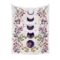 Bohemian moon phase tapestry with floral vines for wall decor on white background - 73X95CM / LT045-4 Off-White Butterfly Moon