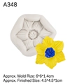 Stampo in silicone bianco per fiori in fondente e argilla con campione floreale - 3# Fiore di Loto / Grigio