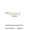 Vergoldeter Zirkonia Buchstabe U Anhänger Verbinder für DIY Schmuck und Halsketten - 14K Gold U