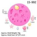 Pink starfish and seashell silicone mold for ocean themed fondant cake decorating - Style 2 / Pink