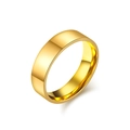 Gepolijste goudkleurige roestvrijstalen brede ring met een gladde spiegelafwerking - 6mm Goud