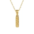 Minimalist 18K gold plated stainless steel letter necklace with textured crystal surface - Letter I / Gold