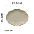 Cloud-shaped beige ceramic plate in handmade style, measuring 20.5cm x 15.8cm x 3cm - Cloud Shaped Plate
