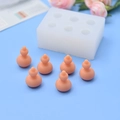 Translucent silicone mold for 6-hole gourd shapes with orange finished products - 6-Cavity Gourd Mold (320)