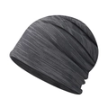 Vielseitige dunkelgraue Space-Dye Strickmütze für Damen und Herren aus atmungsaktivem Stoff - Verstellbar / Grau Mix