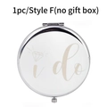 Portable folding metal makeup mirror featuring i do typography for wedding favors - I Do (Style F) / Single Item (No Gift Box)